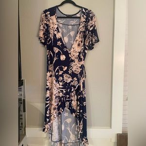 Venus - size XL high low floral wrap dress